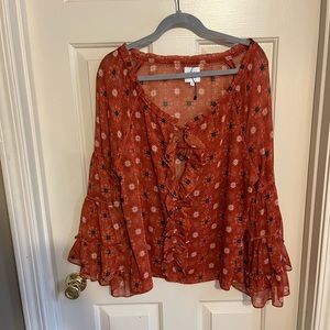 Small misa semi sheer off the shoulder blouse